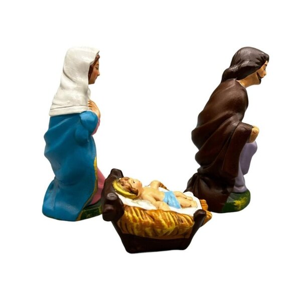 Vintage Dickson Hand-Painted Nativity Scene Set Complete w Stable Japan 12 Pc - Picture 7 of 16